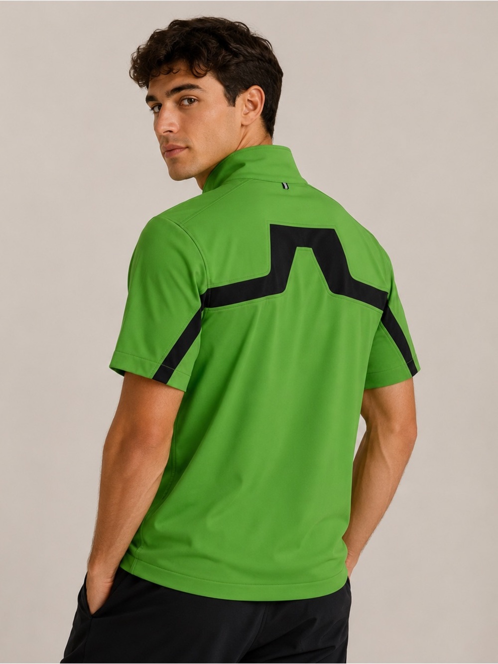 NWOT J.Lindeberg Bridge Logo Golf Rain Shirt XXL Green Waterproof 1/4 Zip